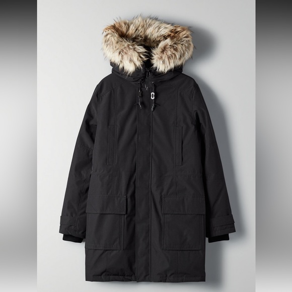 Aritzia TNA Bancroft Parka Down Winter Jacket Black L - Picture 1 of 13
